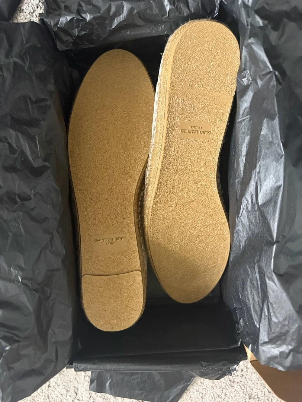 Saint Laurent Off-White Canvas Espadrilles with Jute Sole